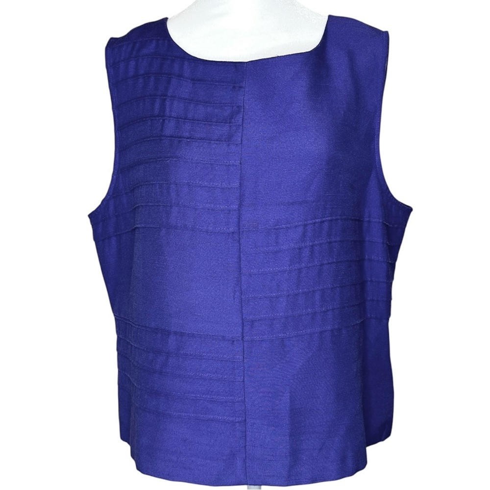 Vintage MHM Melissa Harper Womens 8 Purple Sleeveless Button Boxy Top 90's City
